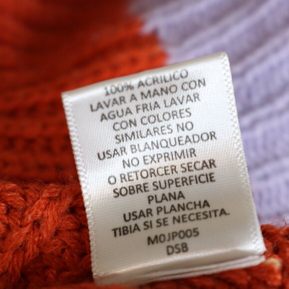 Derek Heart Color Block Striped Sweater Raw Edges - Picture 8 of 9